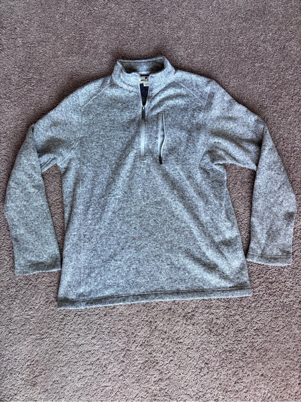 Woolrich grey 3/4 zip sweatshirt pullover